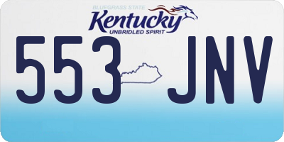 KY license plate 553JNV
