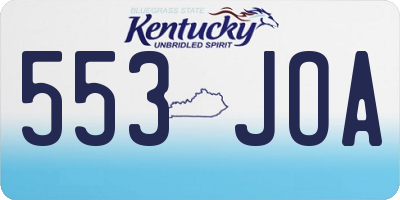 KY license plate 553JOA