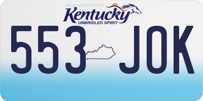 KY license plate 553JOK