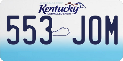 KY license plate 553JOM