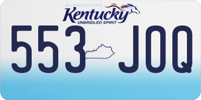 KY license plate 553JOQ