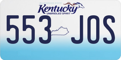 KY license plate 553JOS