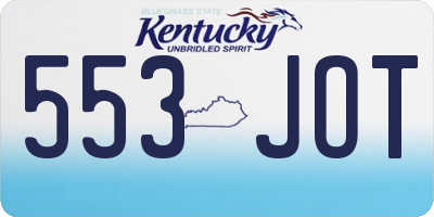 KY license plate 553JOT
