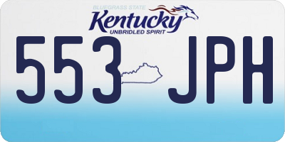 KY license plate 553JPH