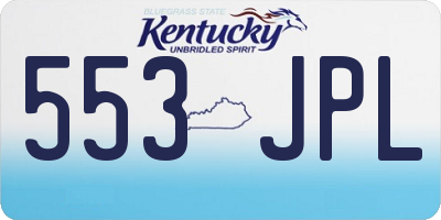 KY license plate 553JPL