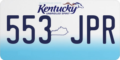 KY license plate 553JPR