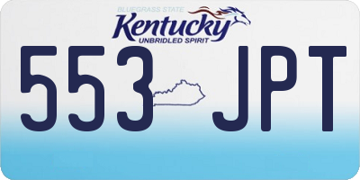 KY license plate 553JPT