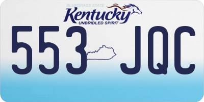 KY license plate 553JQC