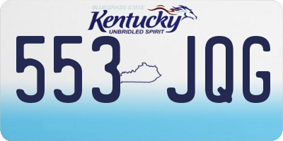 KY license plate 553JQG
