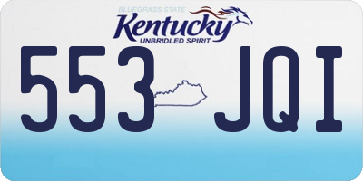 KY license plate 553JQI