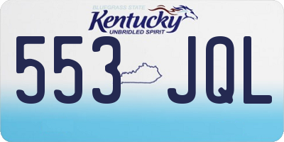 KY license plate 553JQL