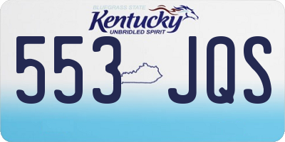 KY license plate 553JQS