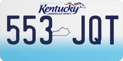 KY license plate 553JQT