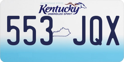 KY license plate 553JQX