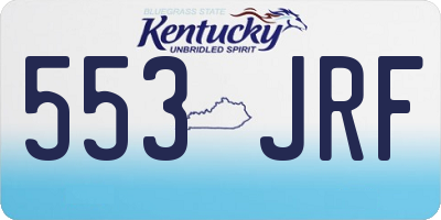 KY license plate 553JRF