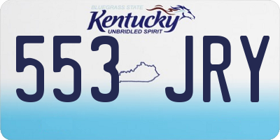 KY license plate 553JRY