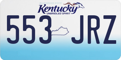 KY license plate 553JRZ