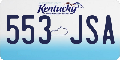 KY license plate 553JSA