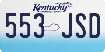 KY license plate 553JSD