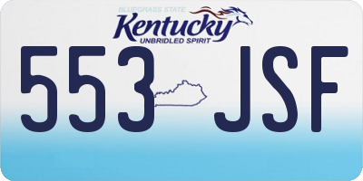 KY license plate 553JSF