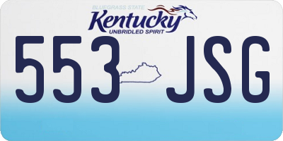 KY license plate 553JSG