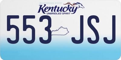 KY license plate 553JSJ