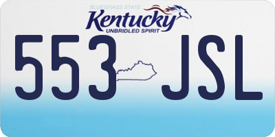 KY license plate 553JSL