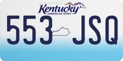 KY license plate 553JSQ