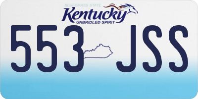 KY license plate 553JSS