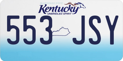 KY license plate 553JSY