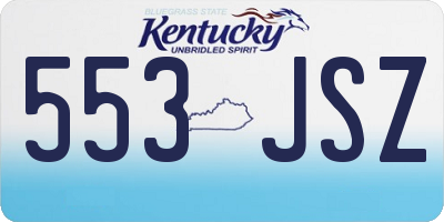 KY license plate 553JSZ