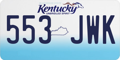 KY license plate 553JWK