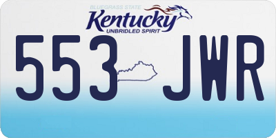 KY license plate 553JWR