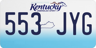 KY license plate 553JYG