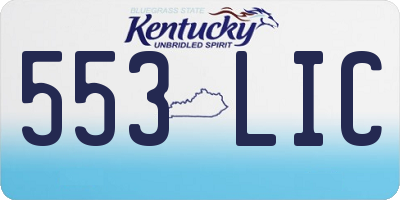 KY license plate 553LIC