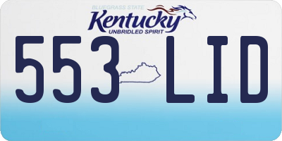 KY license plate 553LID