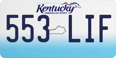 KY license plate 553LIF