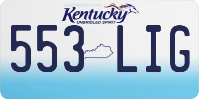 KY license plate 553LIG