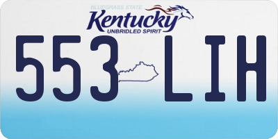 KY license plate 553LIH