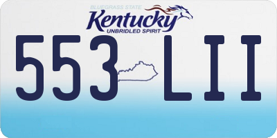 KY license plate 553LII