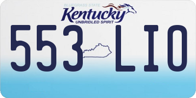 KY license plate 553LIO