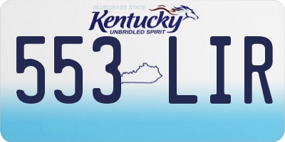 KY license plate 553LIR