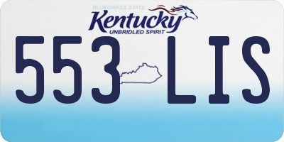 KY license plate 553LIS