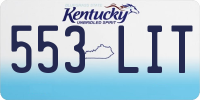 KY license plate 553LIT