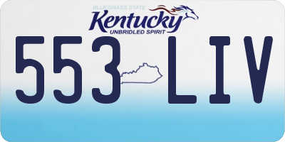 KY license plate 553LIV