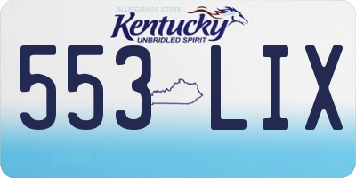 KY license plate 553LIX