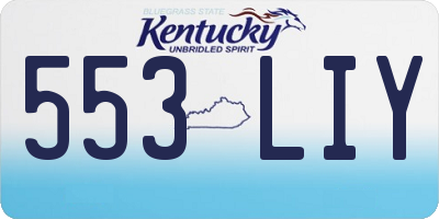 KY license plate 553LIY