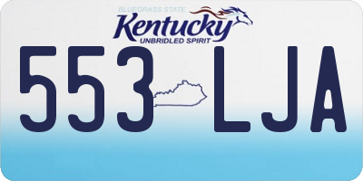 KY license plate 553LJA