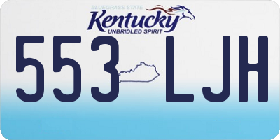 KY license plate 553LJH