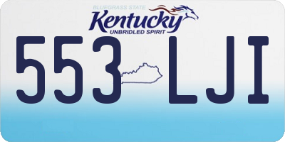 KY license plate 553LJI